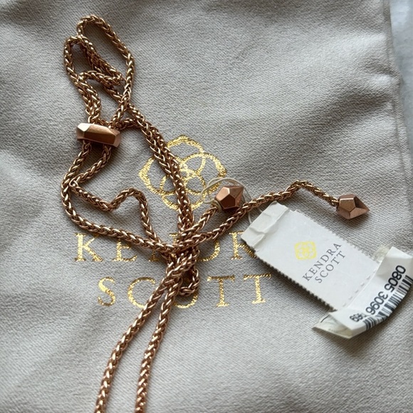 Kendra Scott Betsy Tassel Pendant lilac adjustable necklace rose gold NWT - Picture 5 of 6